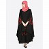 Designer Kaftan abaya with embroidery work-Black and Red
